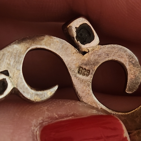 Heavy 925 Citrine Onyx inlay Vintage Artesian Braclet - Picture 8 of 10